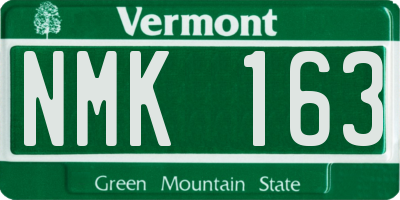 VT license plate NMK163