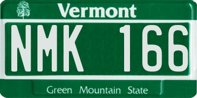 VT license plate NMK166
