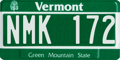 VT license plate NMK172
