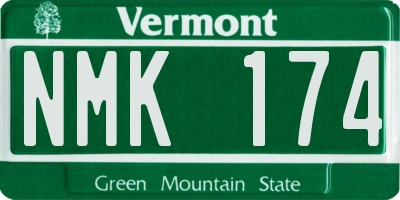 VT license plate NMK174