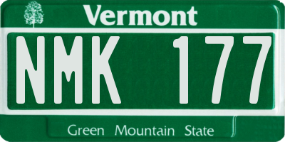 VT license plate NMK177