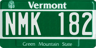 VT license plate NMK182