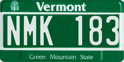 VT license plate NMK183