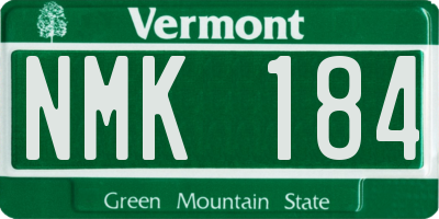 VT license plate NMK184