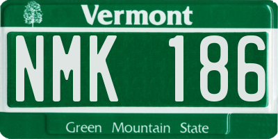 VT license plate NMK186