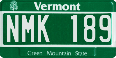 VT license plate NMK189