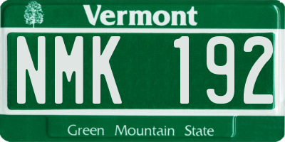 VT license plate NMK192