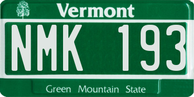 VT license plate NMK193