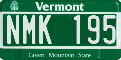 VT license plate NMK195
