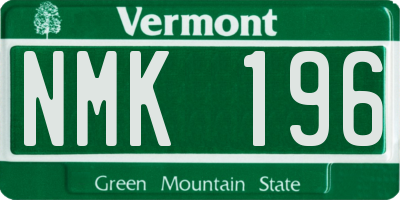 VT license plate NMK196