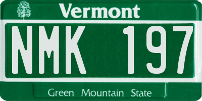VT license plate NMK197