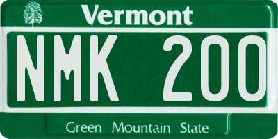 VT license plate NMK200