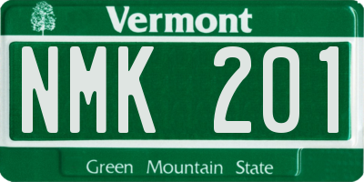 VT license plate NMK201