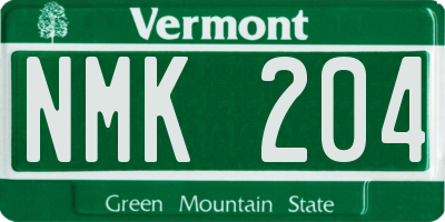 VT license plate NMK204