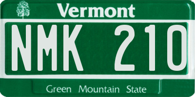 VT license plate NMK210