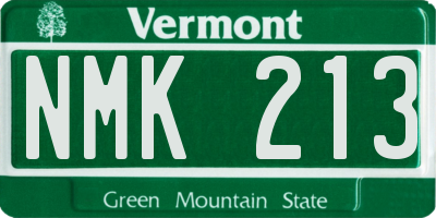 VT license plate NMK213