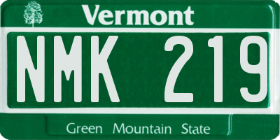 VT license plate NMK219