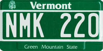 VT license plate NMK220