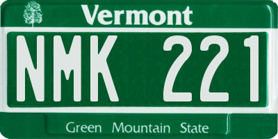 VT license plate NMK221