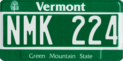 VT license plate NMK224