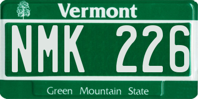 VT license plate NMK226