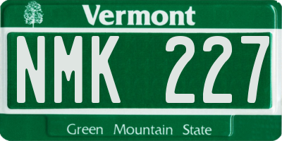 VT license plate NMK227