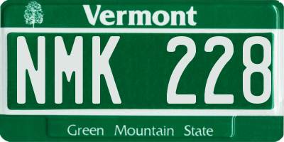 VT license plate NMK228