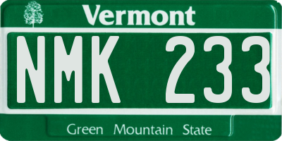 VT license plate NMK233
