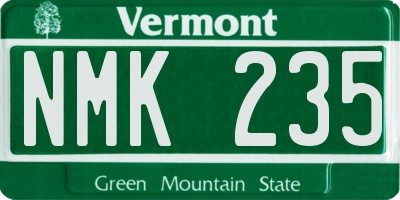 VT license plate NMK235