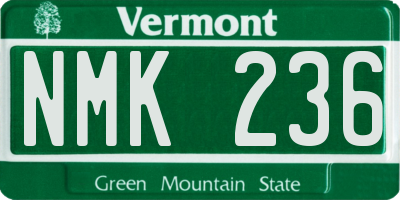 VT license plate NMK236