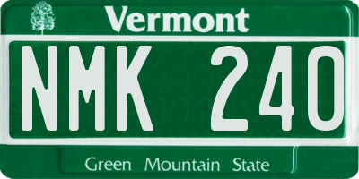 VT license plate NMK240