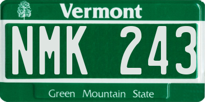 VT license plate NMK243