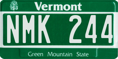 VT license plate NMK244