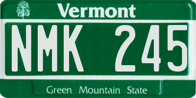 VT license plate NMK245
