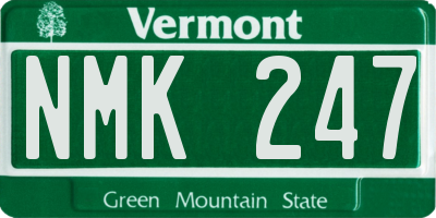 VT license plate NMK247