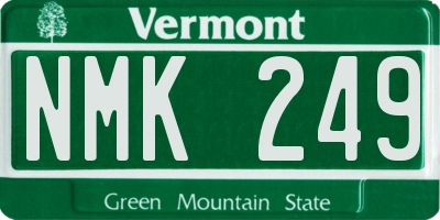 VT license plate NMK249