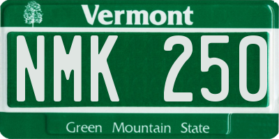 VT license plate NMK250