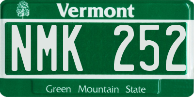 VT license plate NMK252