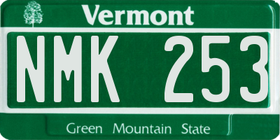 VT license plate NMK253