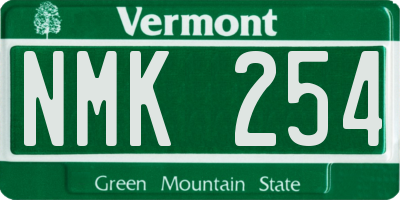 VT license plate NMK254