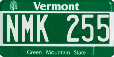 VT license plate NMK255