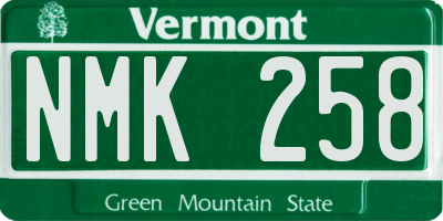 VT license plate NMK258