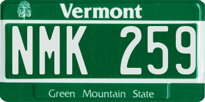 VT license plate NMK259