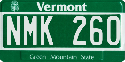 VT license plate NMK260
