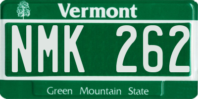 VT license plate NMK262