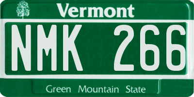 VT license plate NMK266