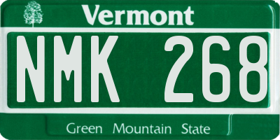 VT license plate NMK268