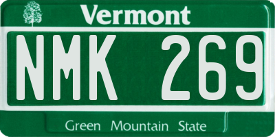 VT license plate NMK269