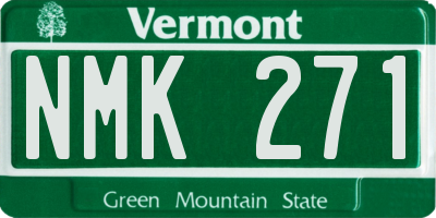 VT license plate NMK271