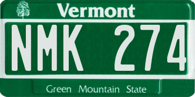 VT license plate NMK274